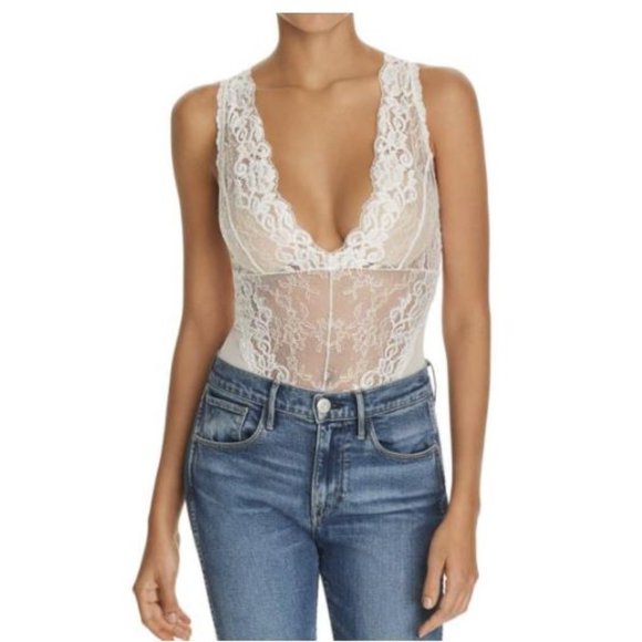 Hanky Panky Bridal Collection Deep-V Bodysuit L - Picture 2 of 3